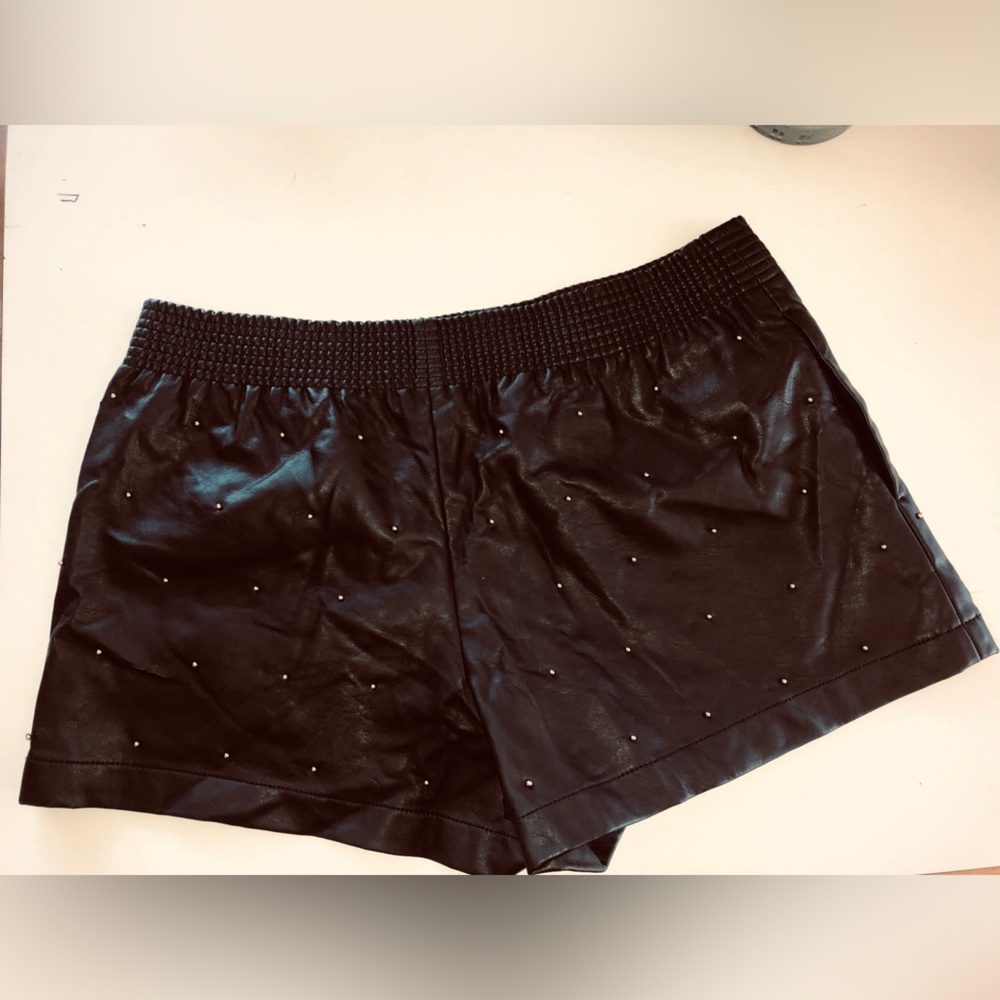 Club Monaco Faux leather black shorts 6